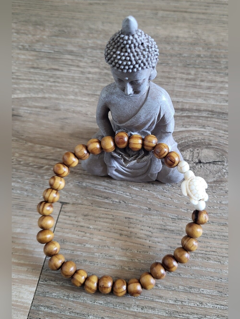 🐢 Grounded Flow Howlite Turtle & Rosewood Anklet